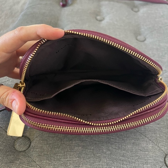 Coach Crystal Border Rivets Crossbody Clutch in Pebble Leather - Picture 12 of 14